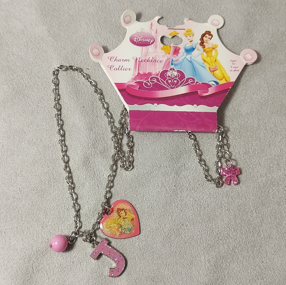 🎁 FREE! NIP Disney Princess Charm Necklace "J"
